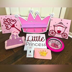 Princess Bedroom Accessories in Pink and White